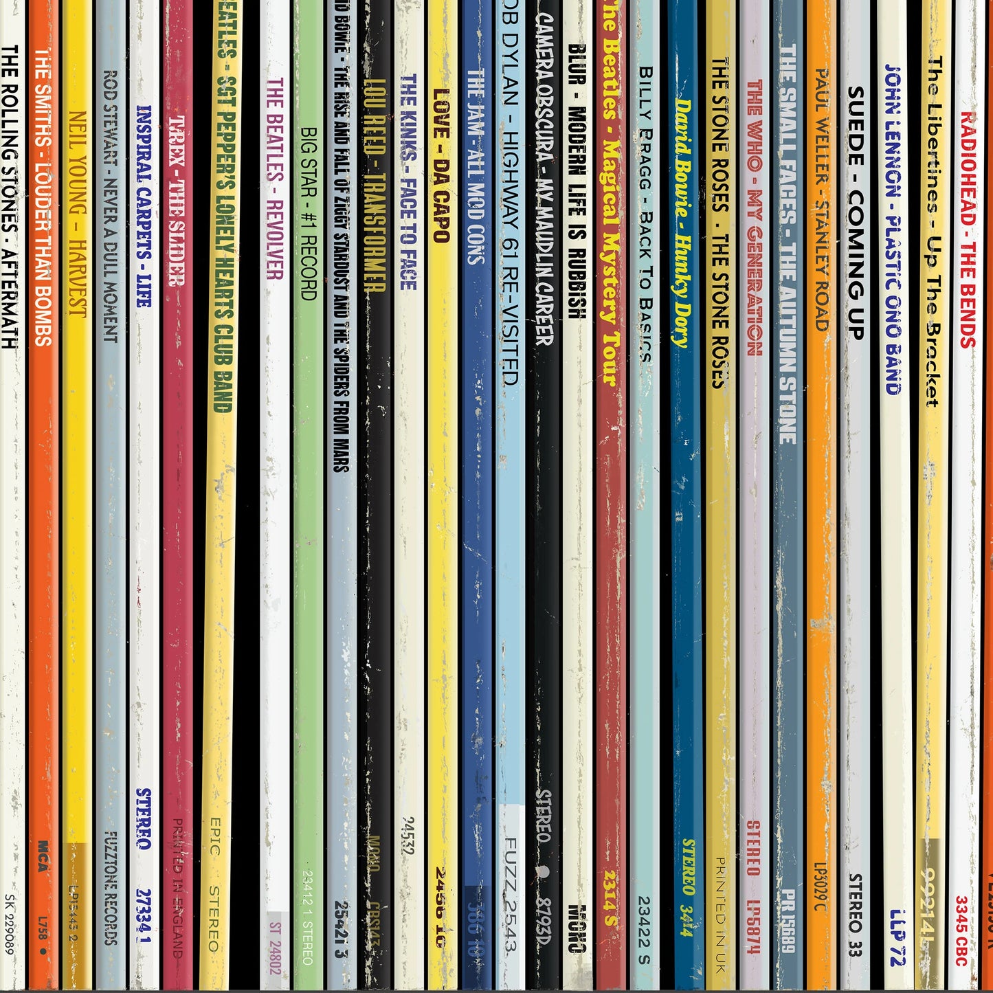 Personalised 50 Vinyl Record Spine Print