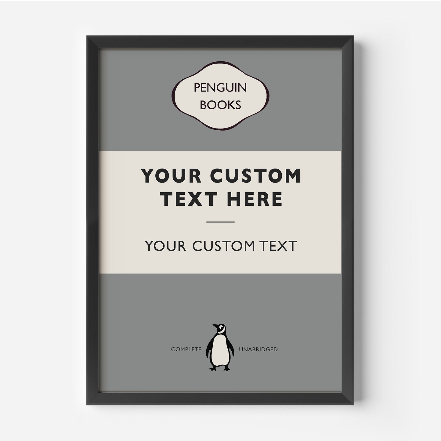 Personalised Penguin Book Cover Print