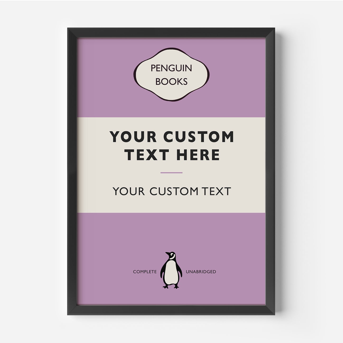 Personalised Penguin Book Cover Print