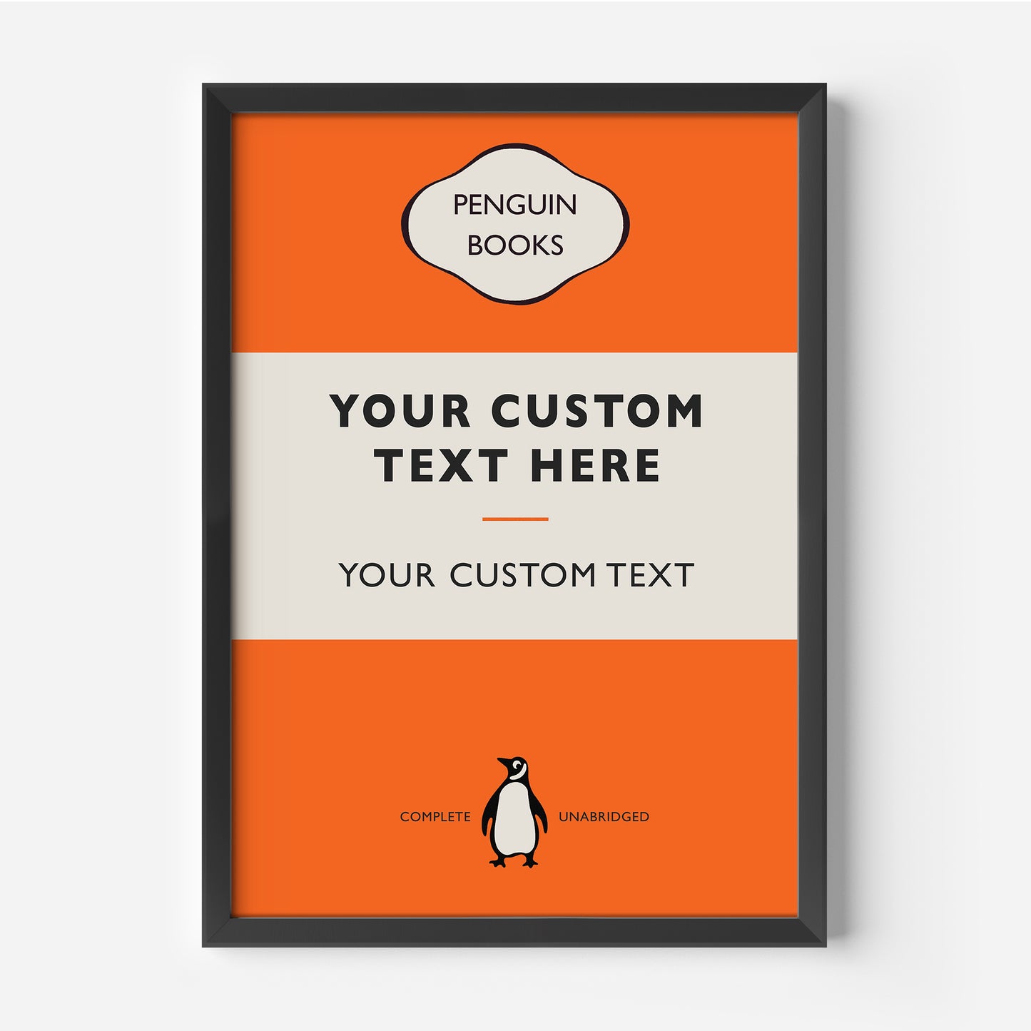 Personalised Penguin Book Cover Print