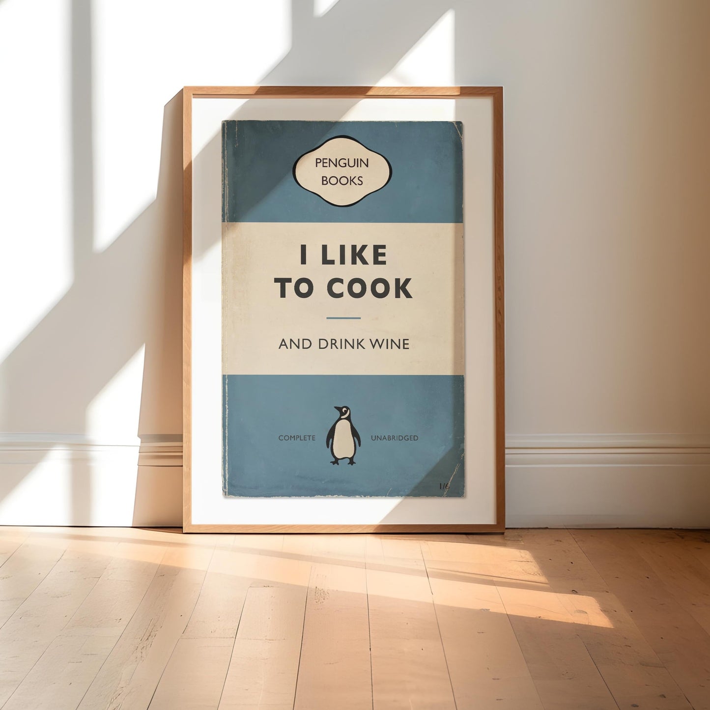 I Like To Cook And Drink Wine - Penguin Book Cover Print