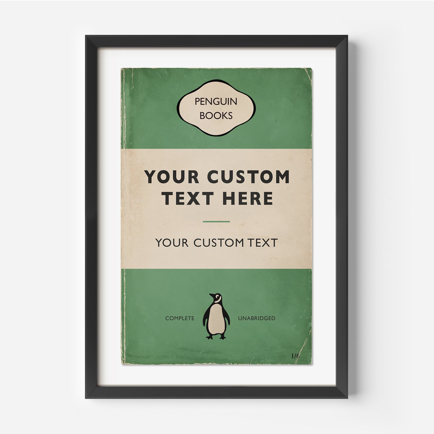 Personalised Penguin Book Cover Print