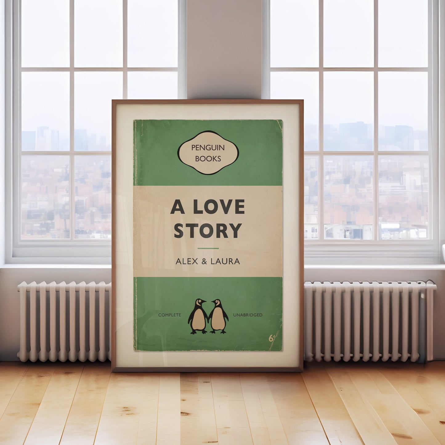 A Love Story - Personalised Penguin Book Cover Print