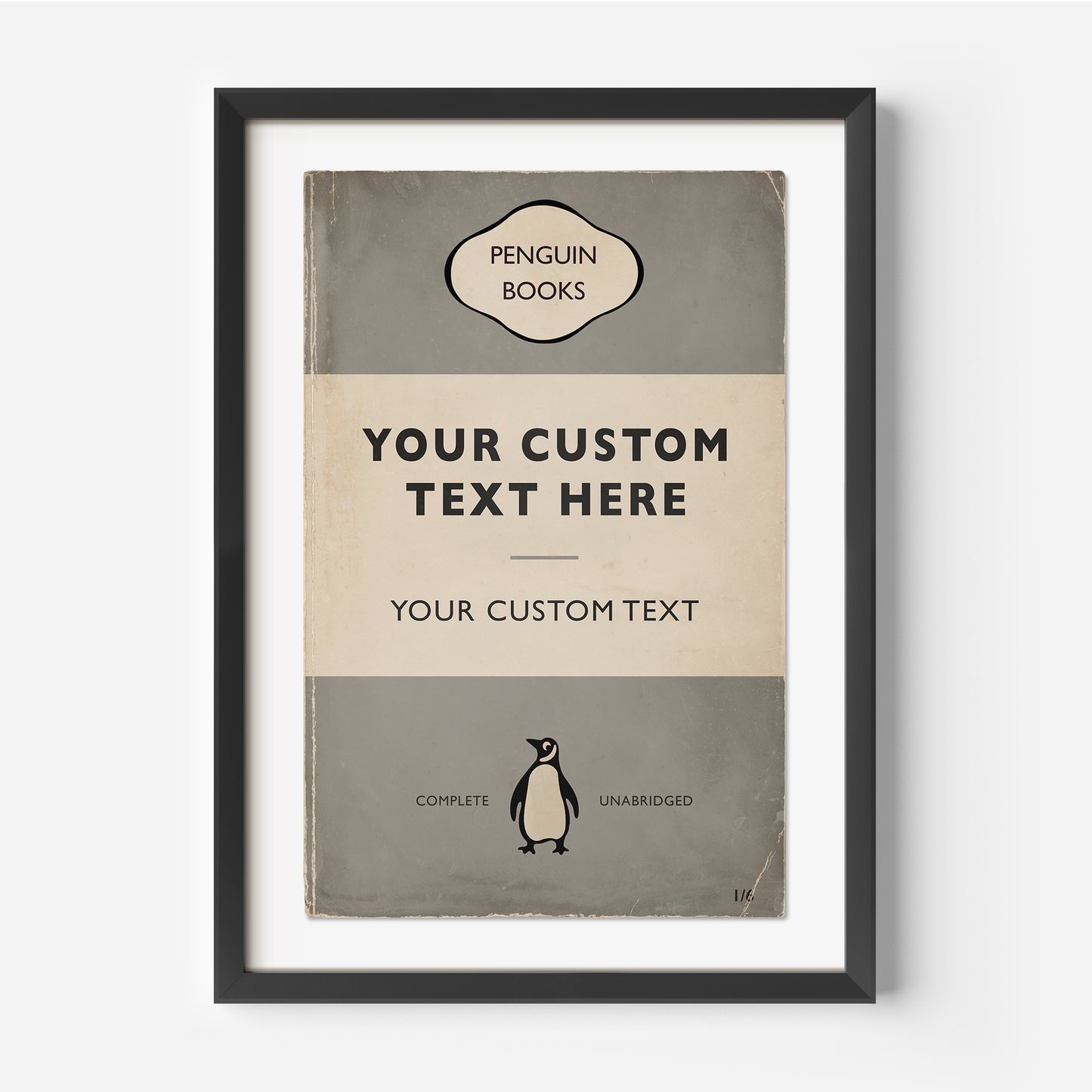 Personalised Penguin Book Cover Print