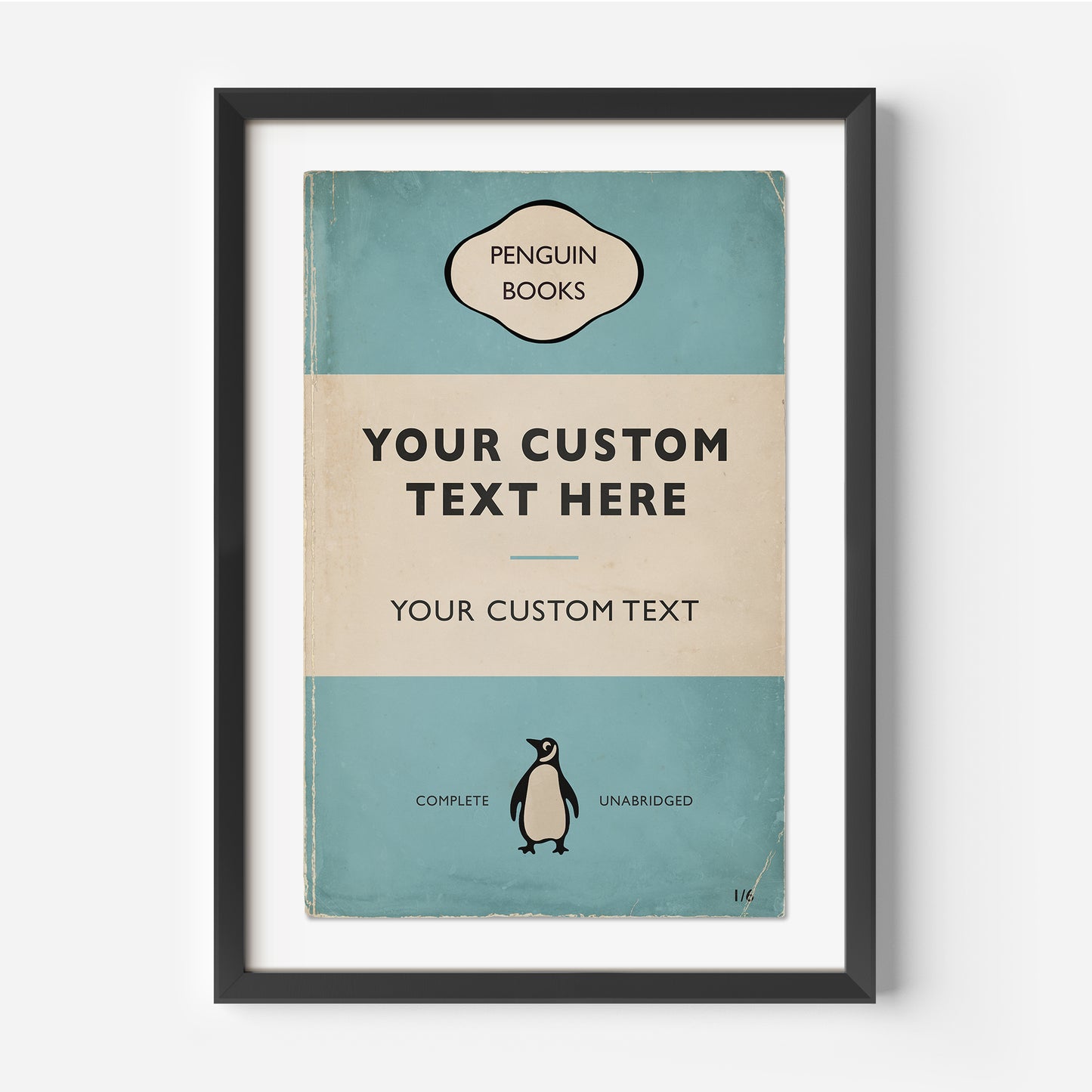 Personalised Penguin Book Cover Print
