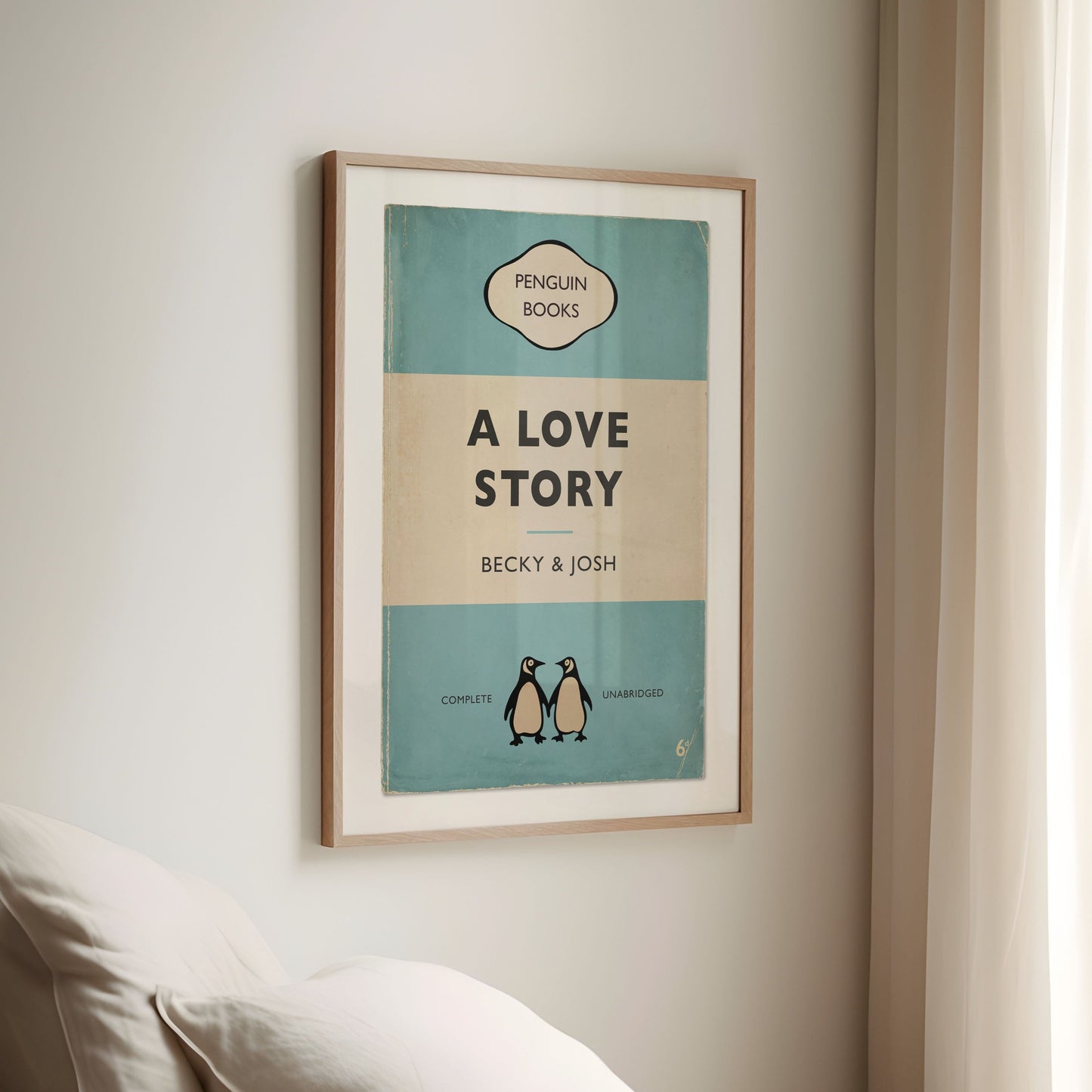 A Love Story - Personalised Penguin Book Cover Print