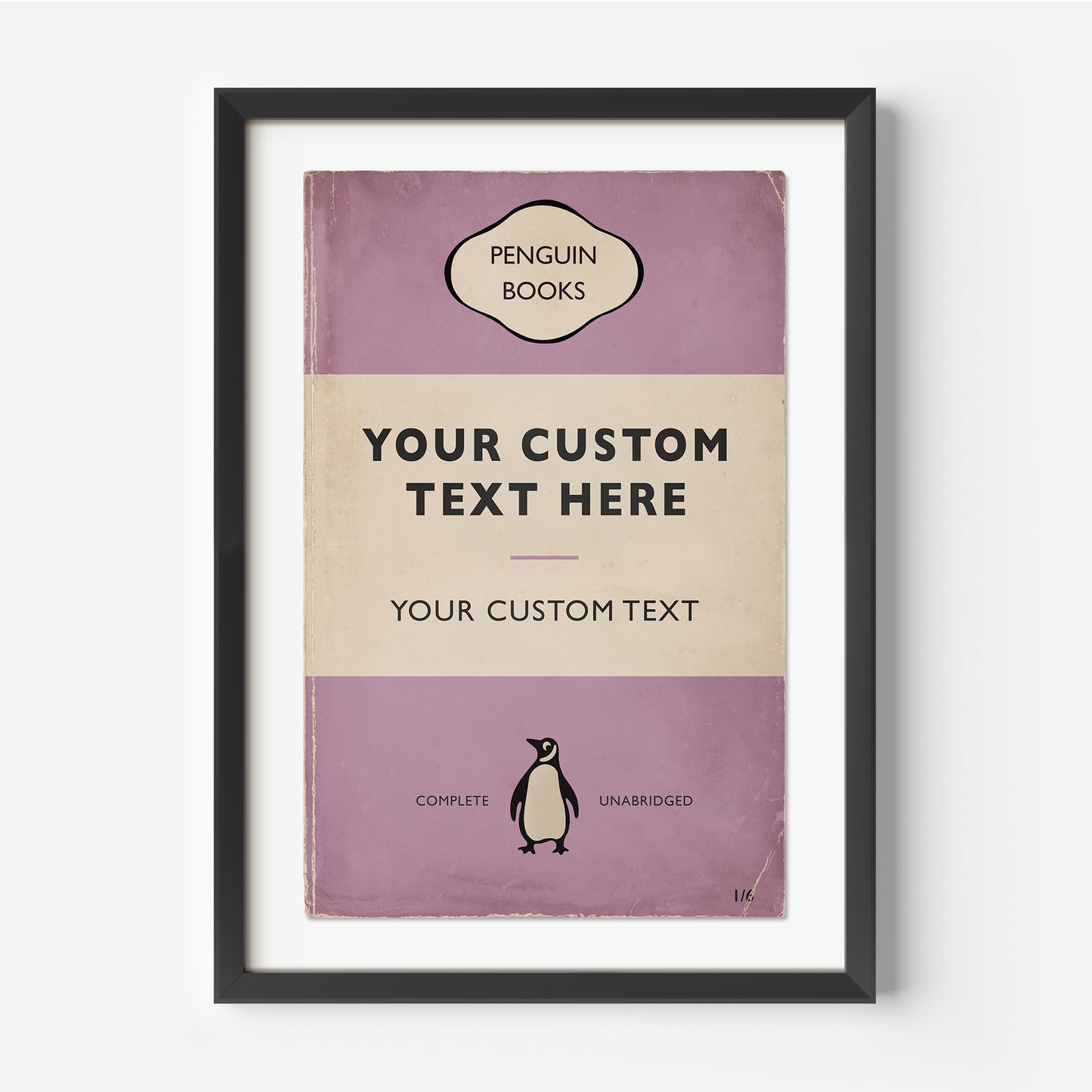 Personalised Penguin Book Cover Print