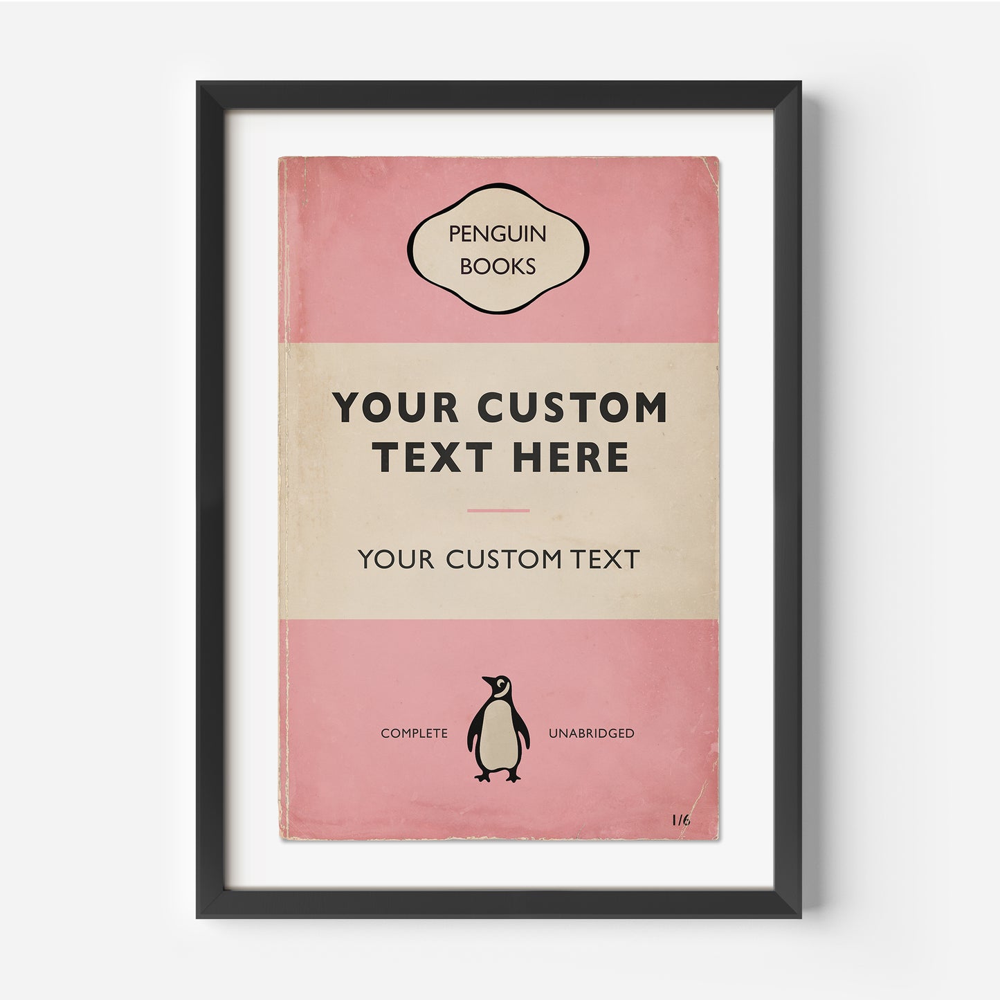 Personalised Penguin Book Cover Print