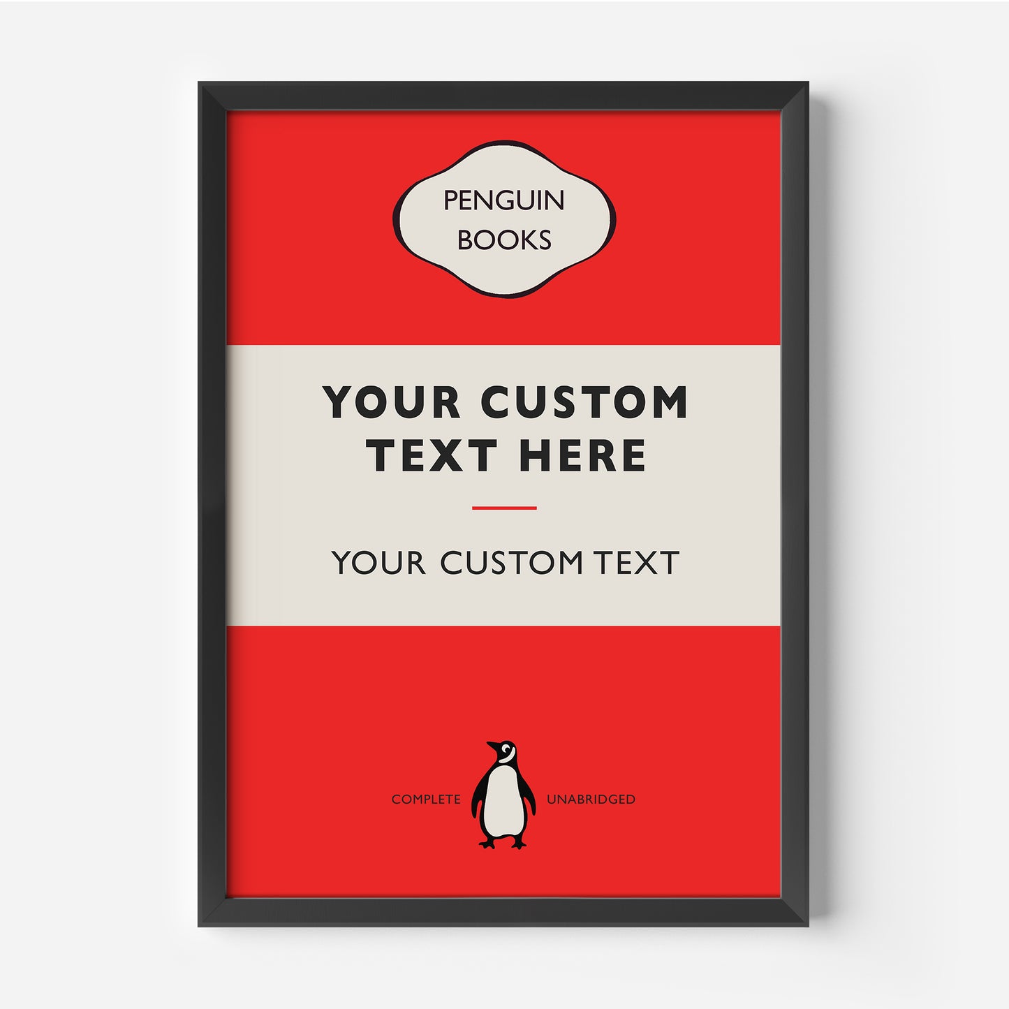 Personalised Penguin Book Cover Print