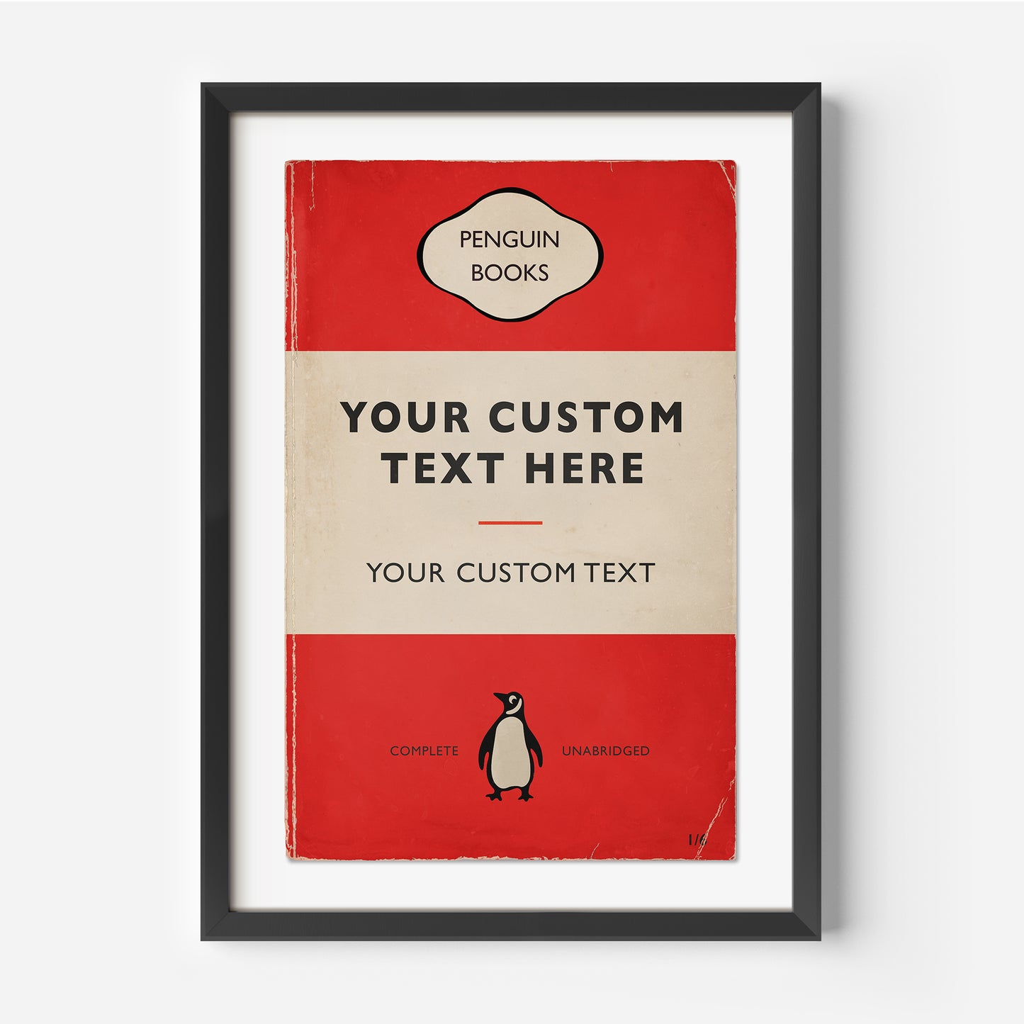 Personalised Penguin Book Cover Print