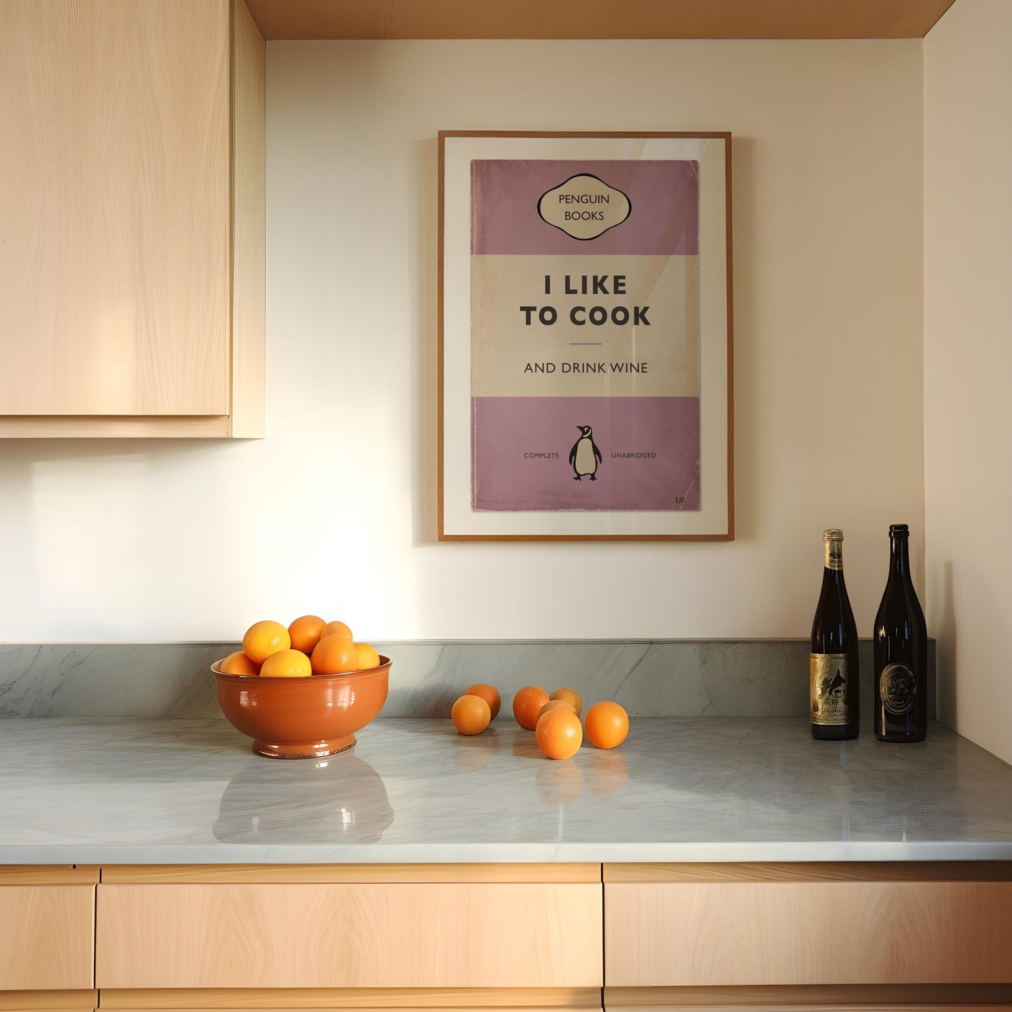 I Like To Cook And Drink Wine - Penguin Book Cover Print