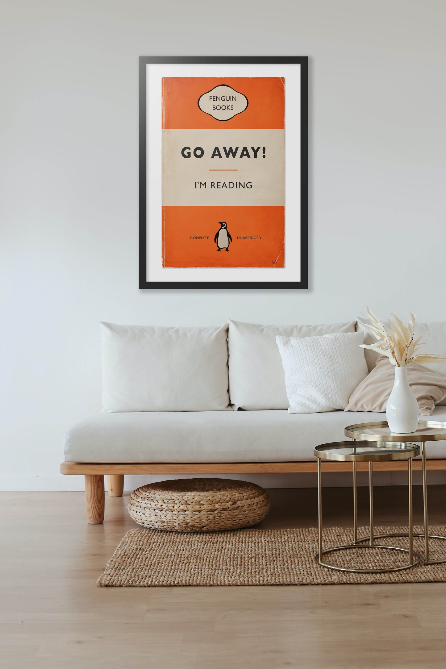 Go Away I'm Reading - Penguin Book Cover Print