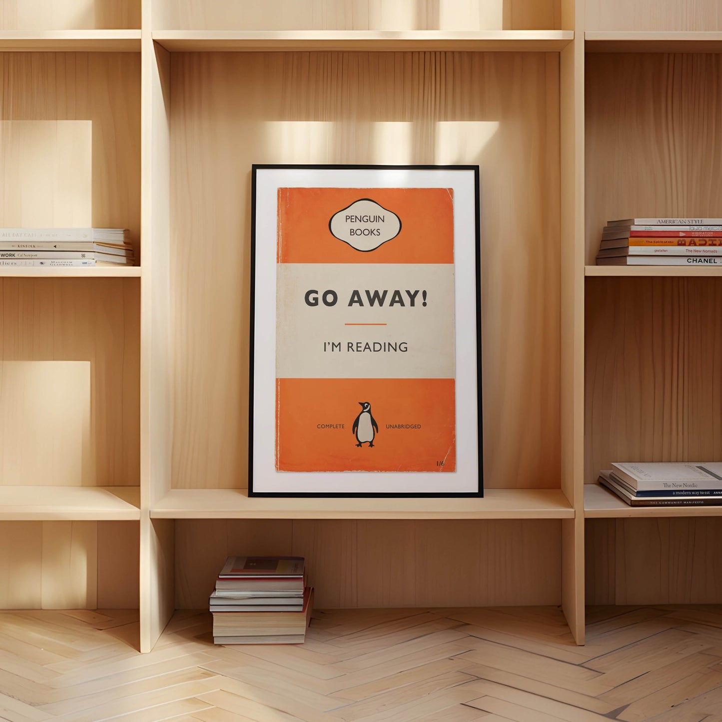 Go Away I'm Reading - Penguin Book Cover Print