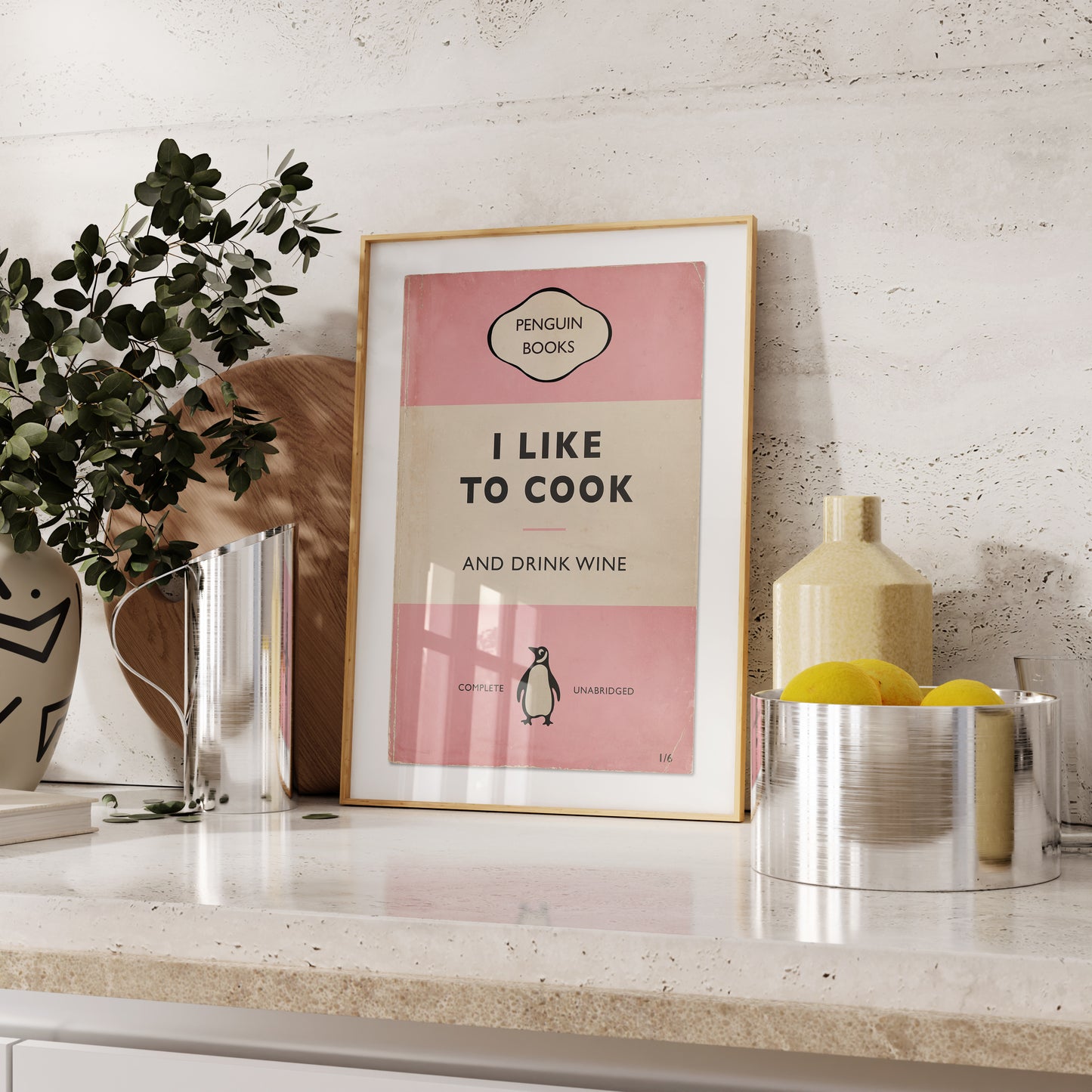 I Like To Cook And Drink Wine - Penguin Book Cover Print