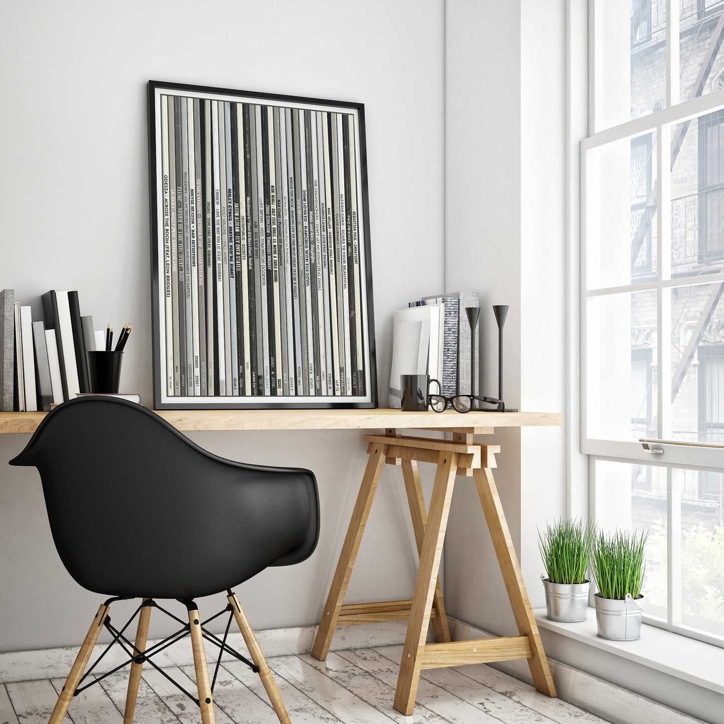 Personalised 30 Monochrome Vinyl Record Print
