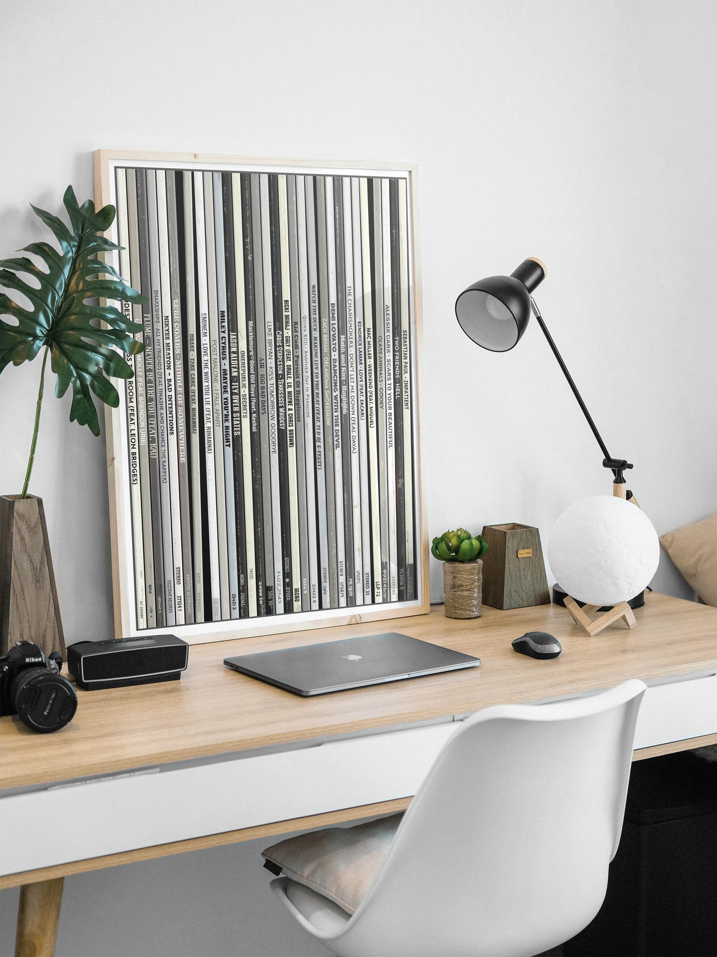 Personalised 30 Monochrome Vinyl Record Print