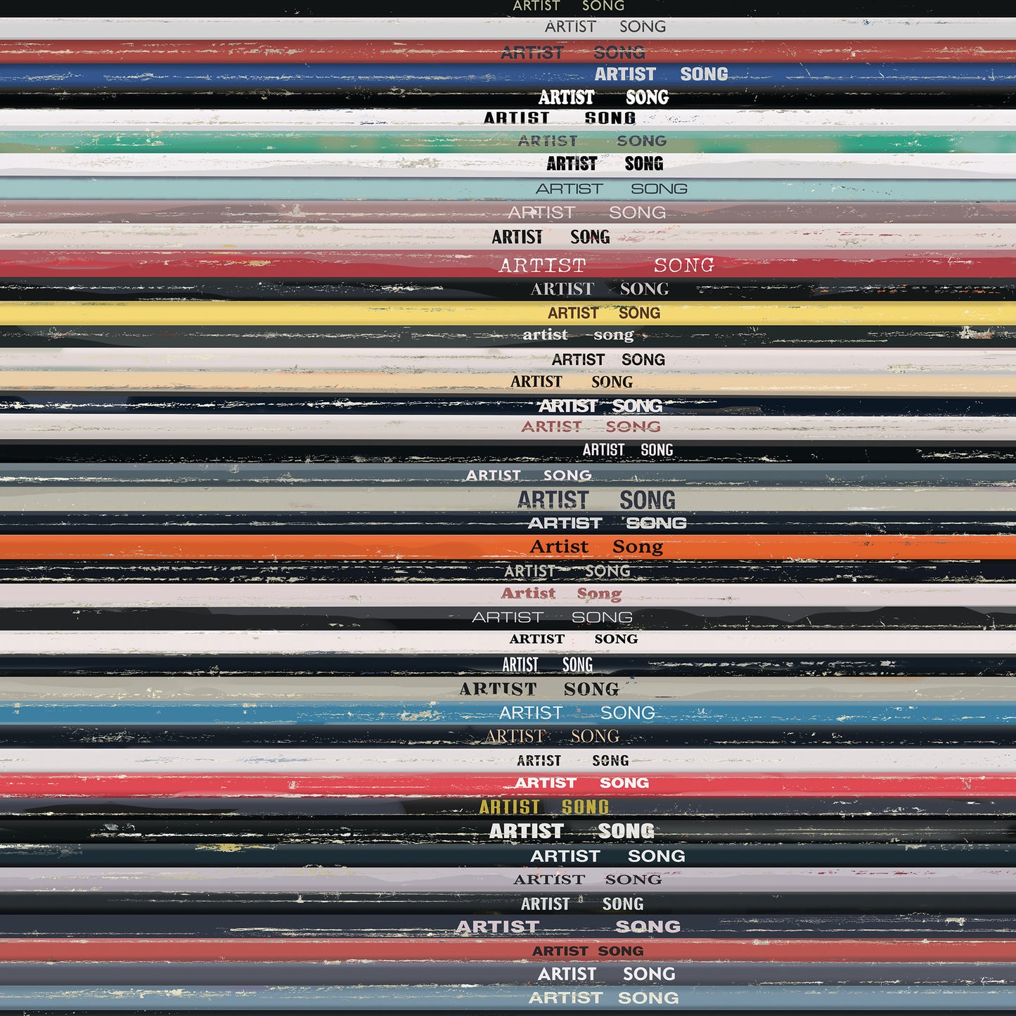 Personalised 50 Vinyl Record Print - Landscape