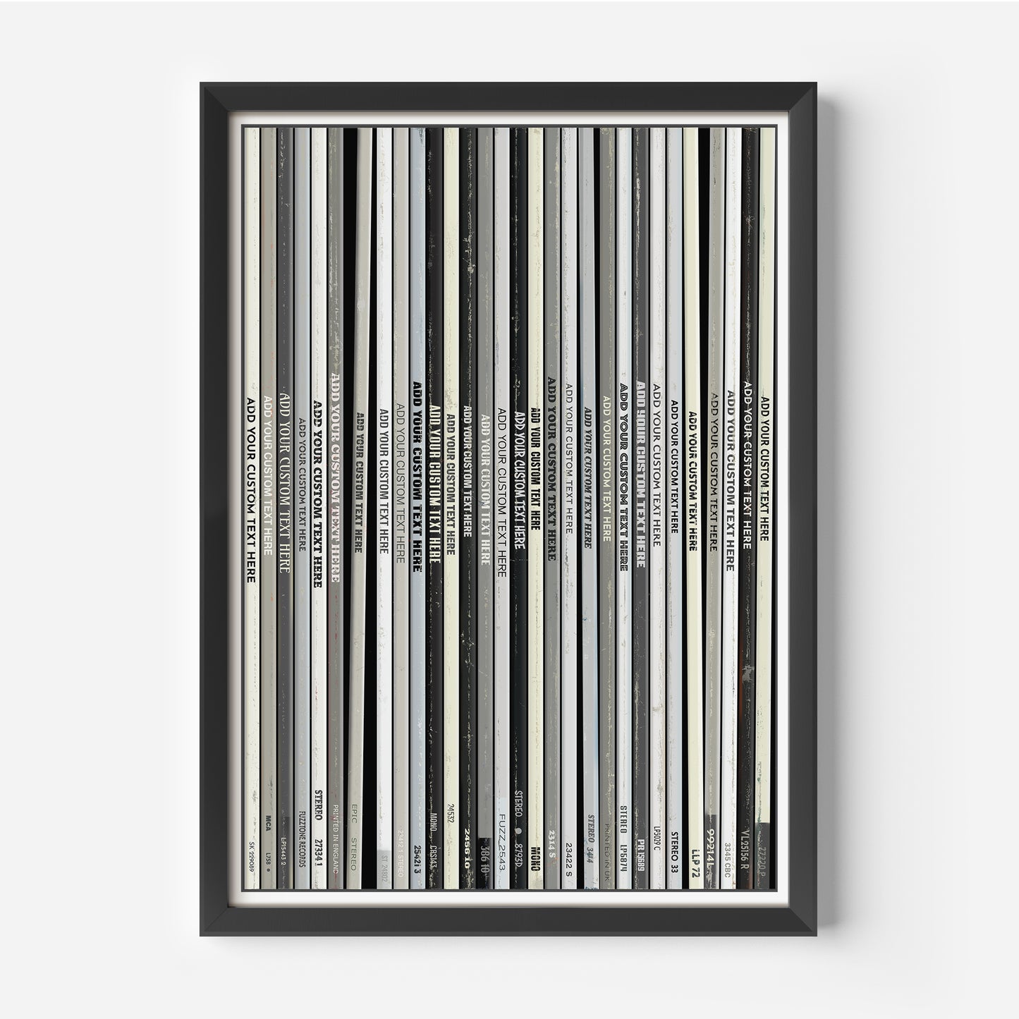 Personalised 30 Monochrome Vinyl Record Print