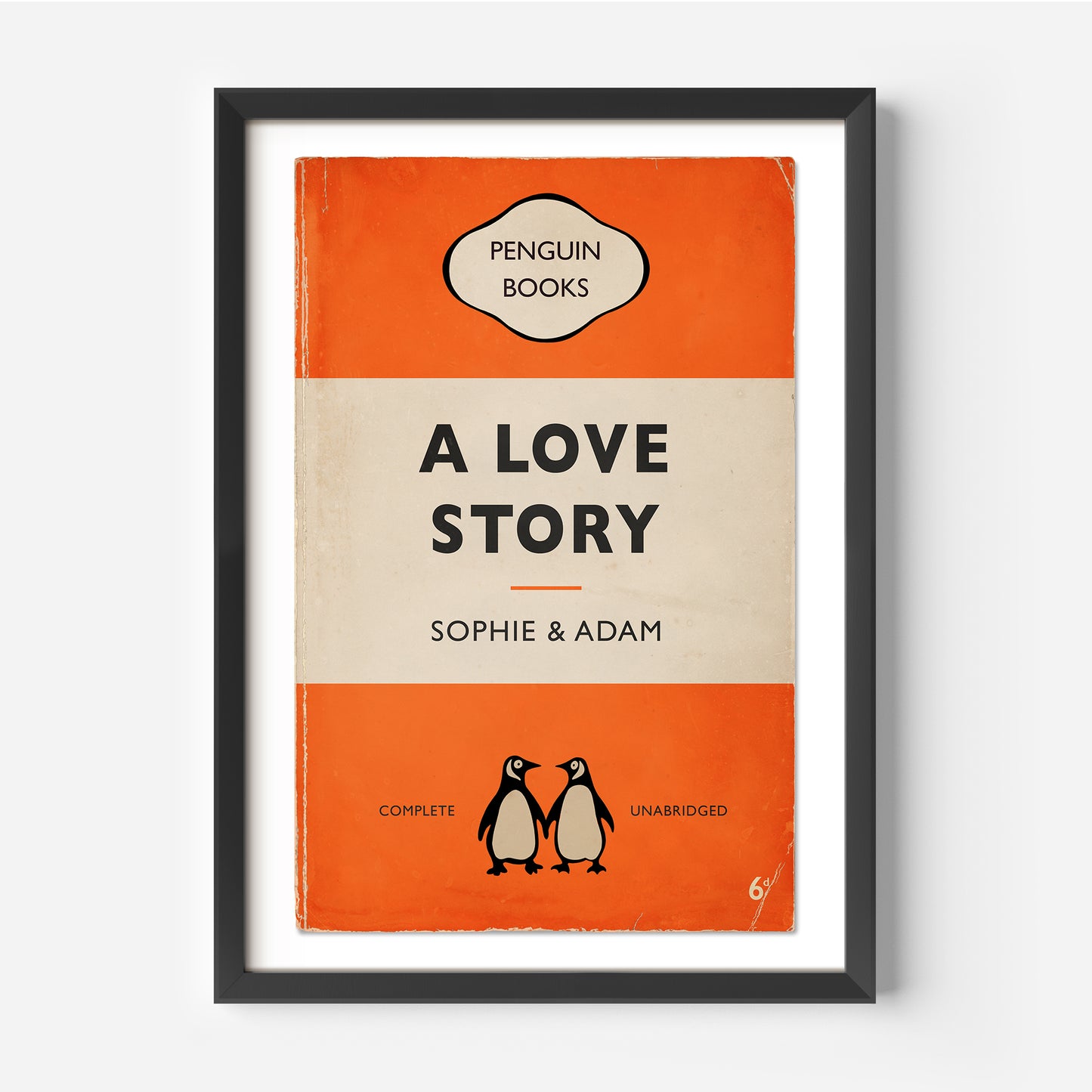 A Love Story - Personalised Penguin Book Cover Print