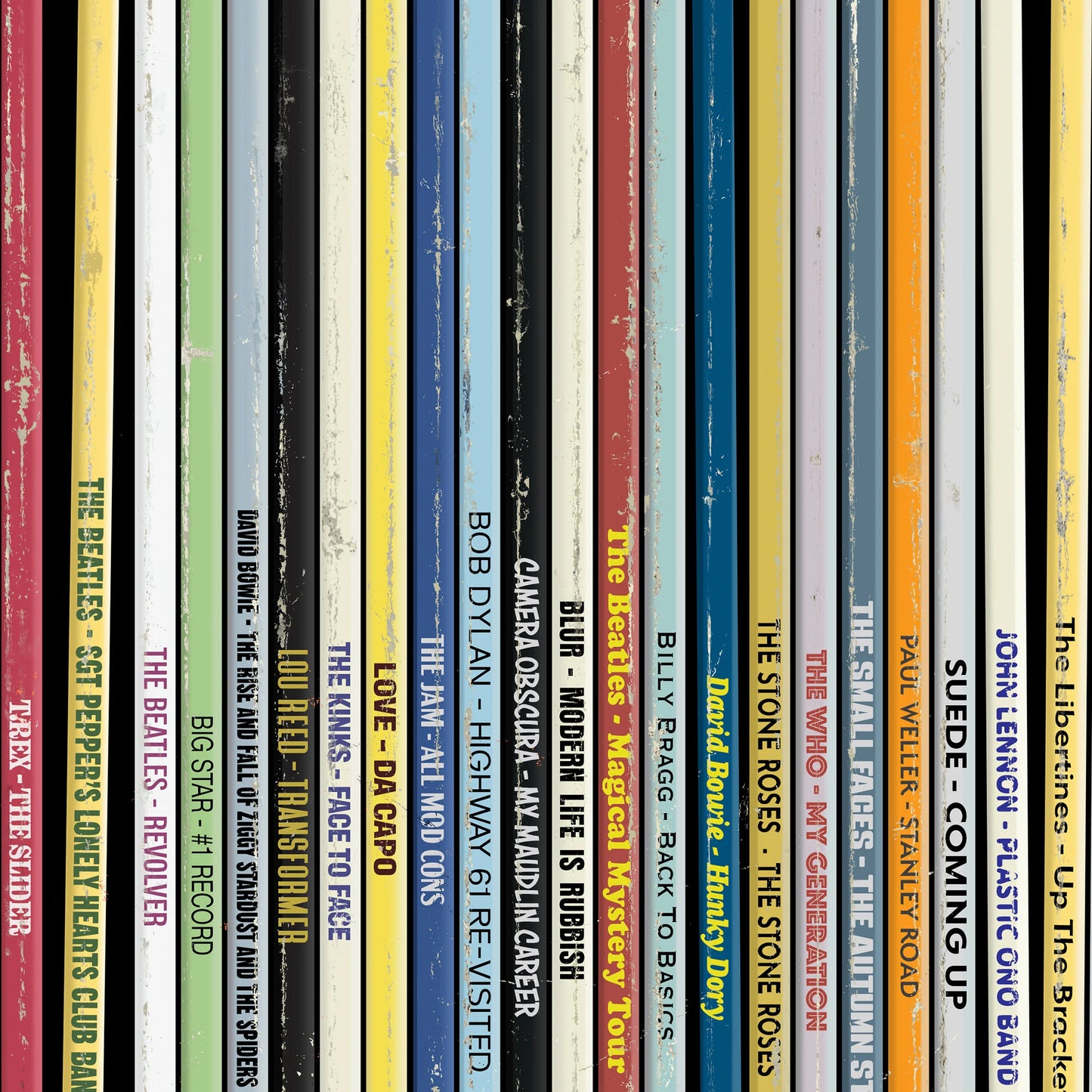 Personalised 50 Vinyl Record Spine Print
